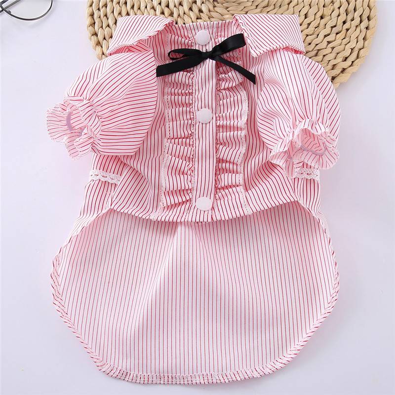 Stripped Cat's Clothes in Blue and Pink