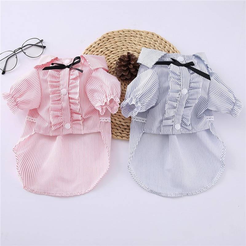 Stripped Cat's Clothes in Blue and Pink