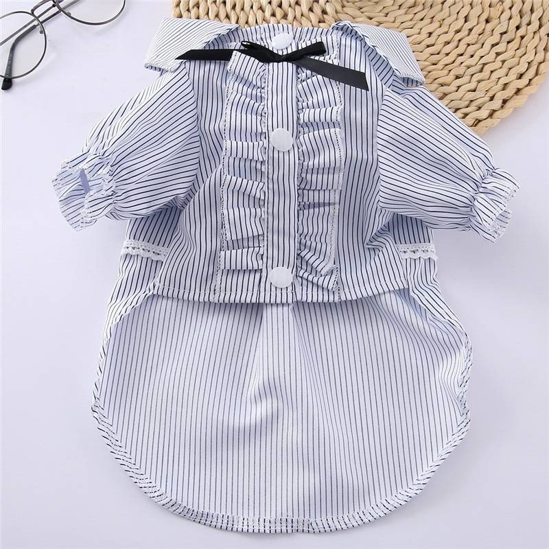 Stripped Cat's Clothes in Blue and Pink