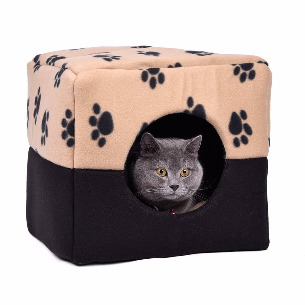 Paws Printed Soft Sleeping Bed for Cats
