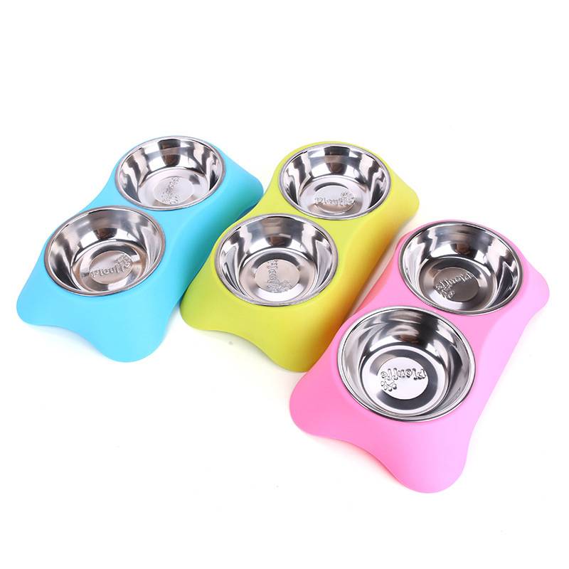 Stainless Steel Dog Bowl Set Dogs Feeding & Watering Color : Blue|Pink|Light Green Stainless Steel Dog Bowl Set Dogs Feeding & Watering Color : Blue|Pink|Light Green
