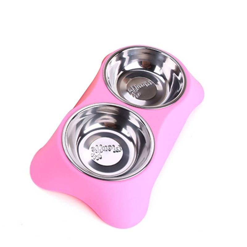 Stainless Steel Pet Bowl Set Stainless Steel Pet Bowl Set Pink