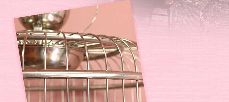 Large Vintage Stainless Steel Bird Cage