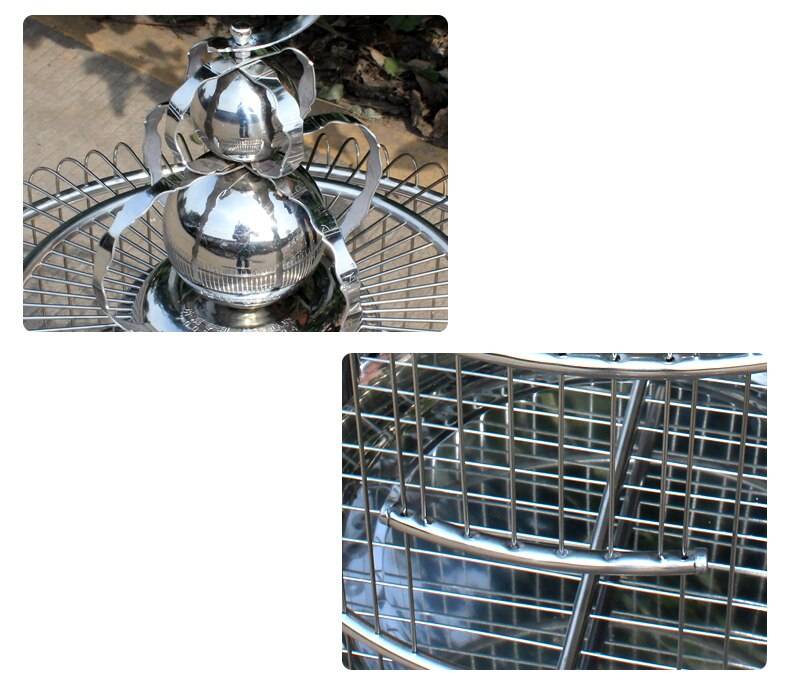 Large Vintage Stainless Steel Bird Cage