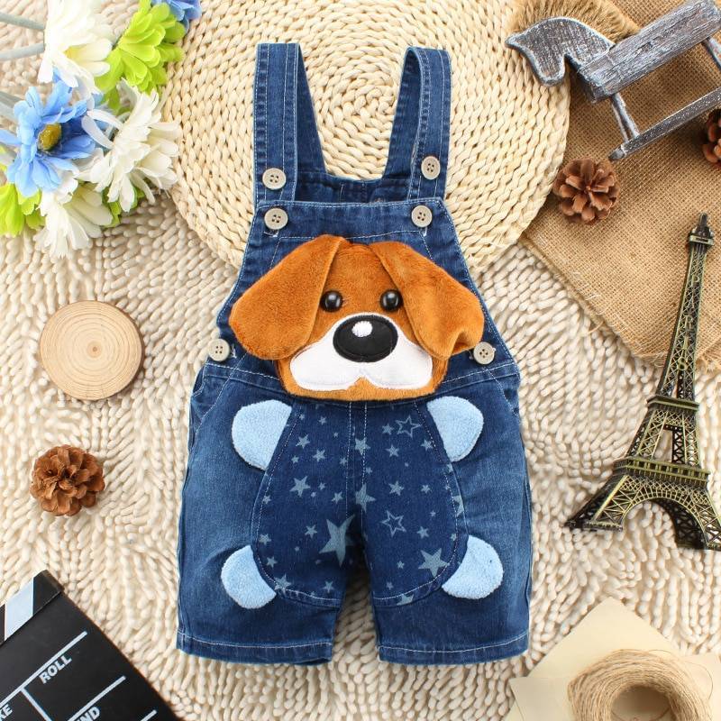 Baby's Dog Style Denim Overalls