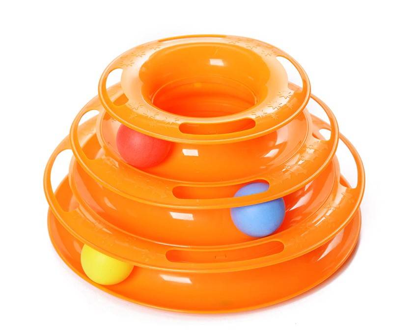 Three Level Tower Cat Toy Orange