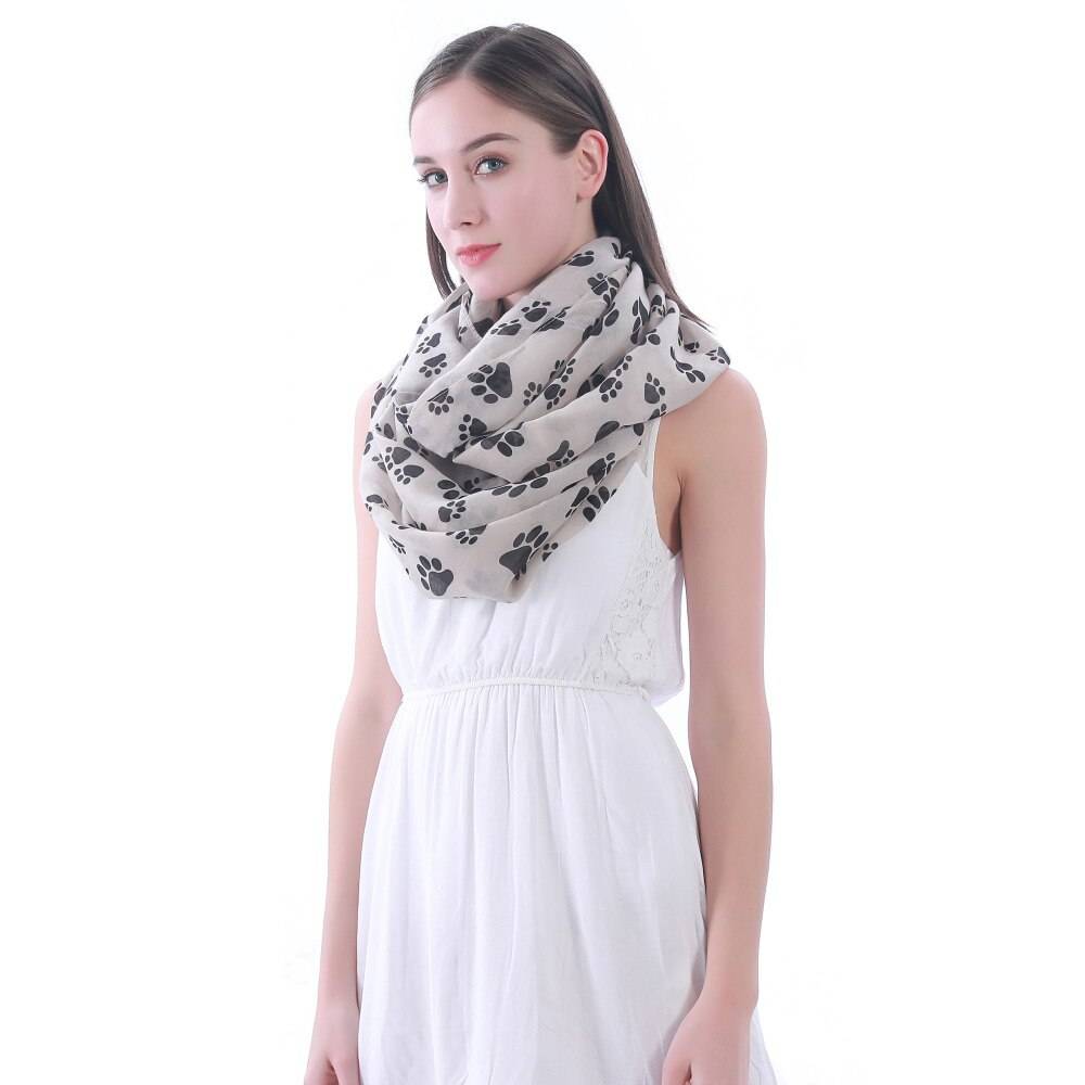 Cute Dog Footprints Printed Scarf