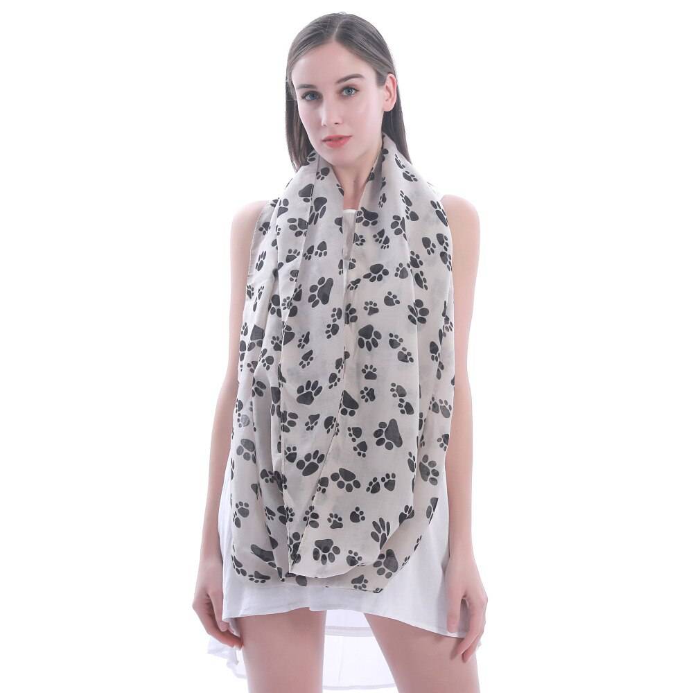 Cute Dog Footprints Printed Scarf