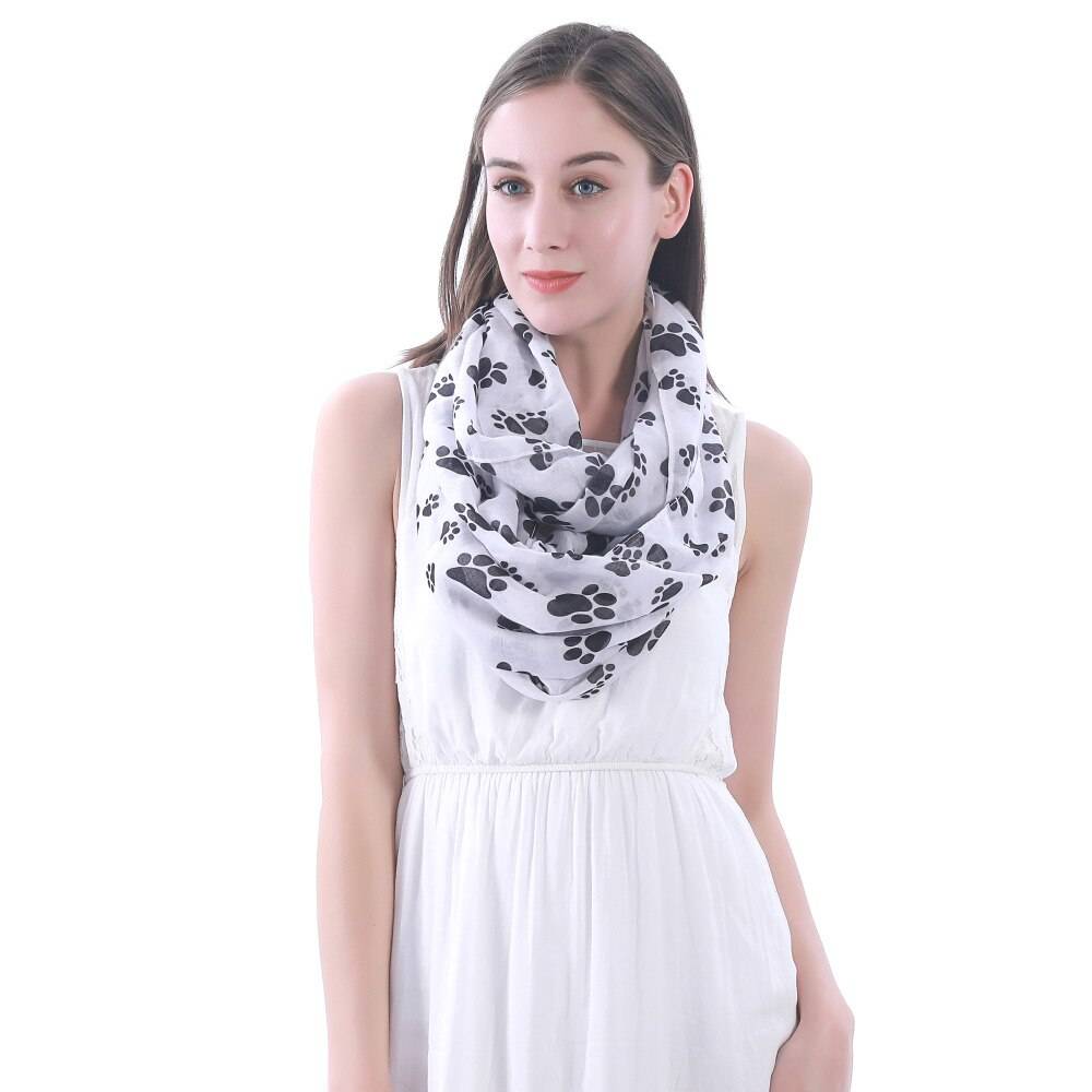 Cute Dog Footprints Printed Scarf