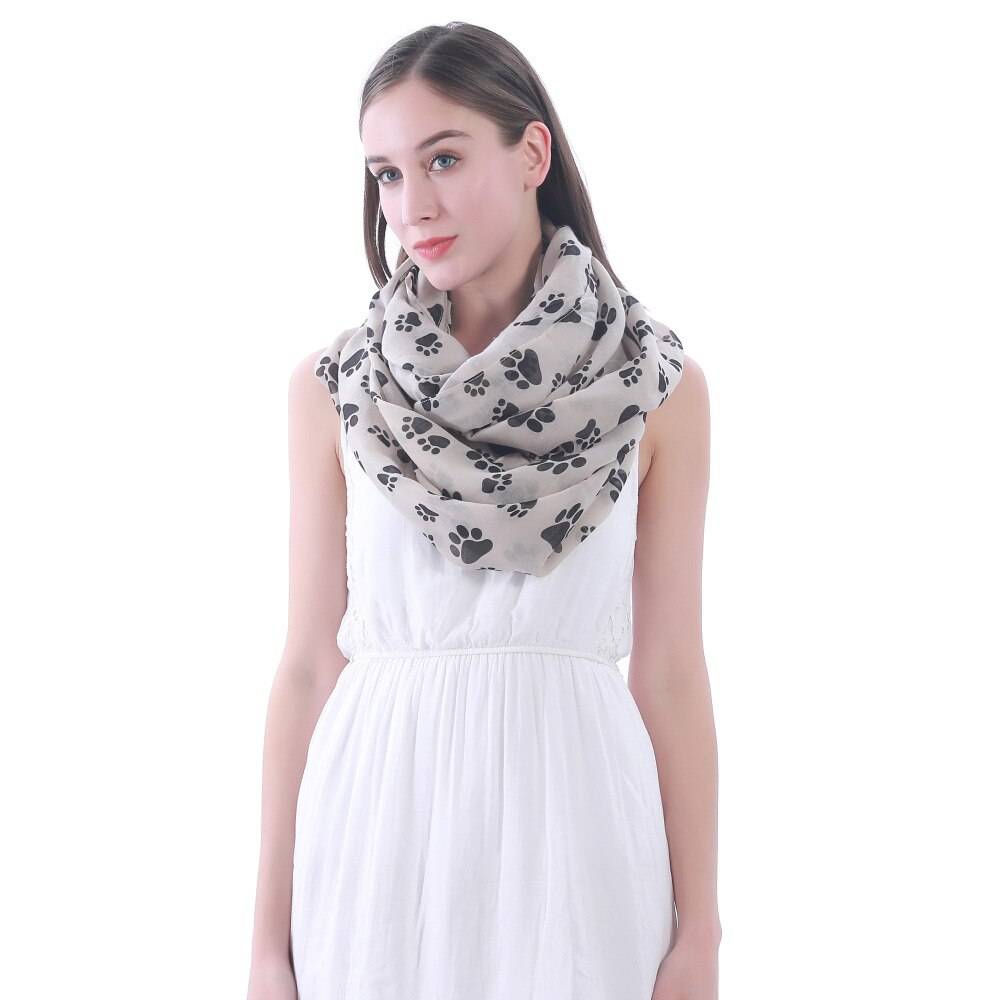 Cute Dog Footprints Printed Scarf