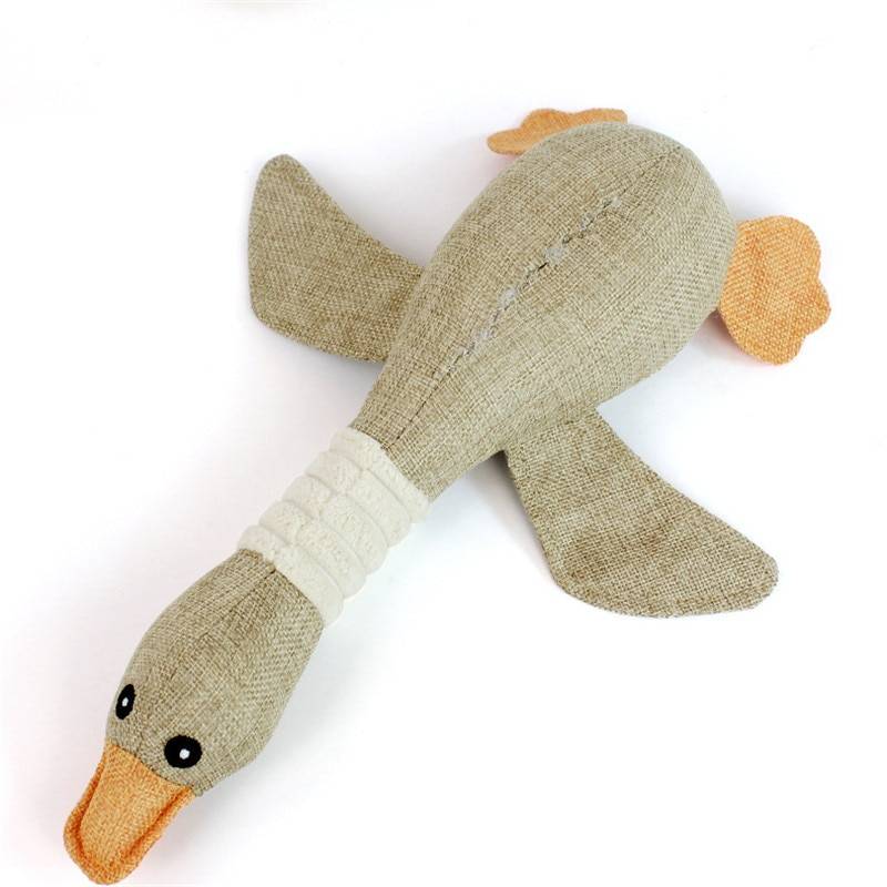 Funny Wild Geese Dog Squeak Toy Light Gray