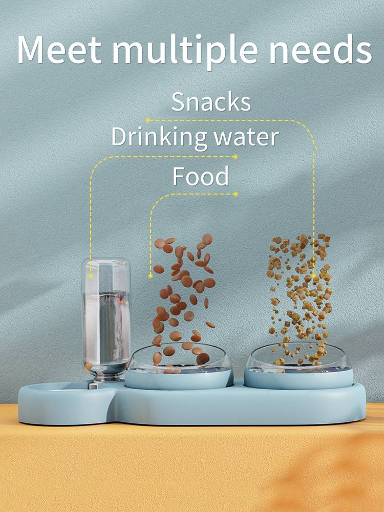 Pet Cat Bowl Automatic Feeder Dog Cat Food Bowl With Water Fountain Double Bowl Drinking Raised Stand Dish Bowls For Cats Color : White|Green|Gray|Blue|Pink Pet Cat Bowl Automatic Feeder Dog Cat Food Bowl With Water Fountain Double Bowl Drinking Raised Stand Dish Bowls For Cats Color : White|Green|Gray|Blue|Pink