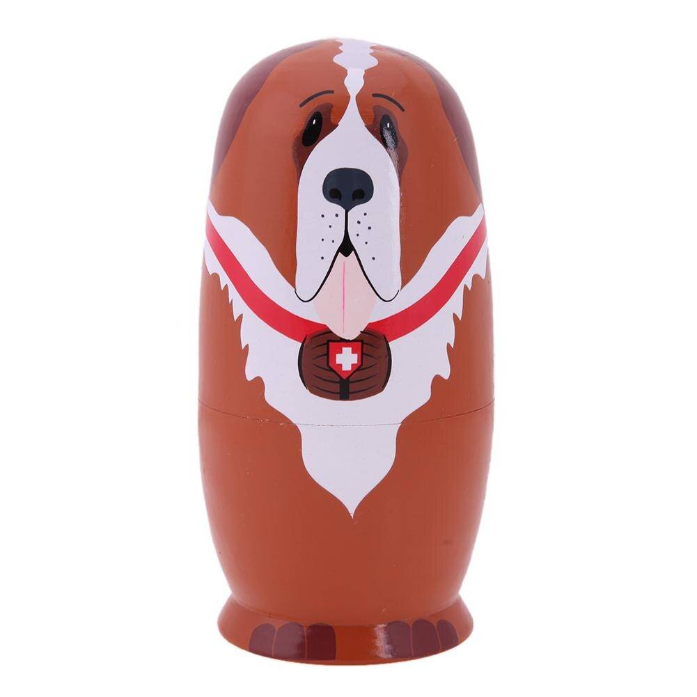 Wooden Dog Stylized Nesting Doll