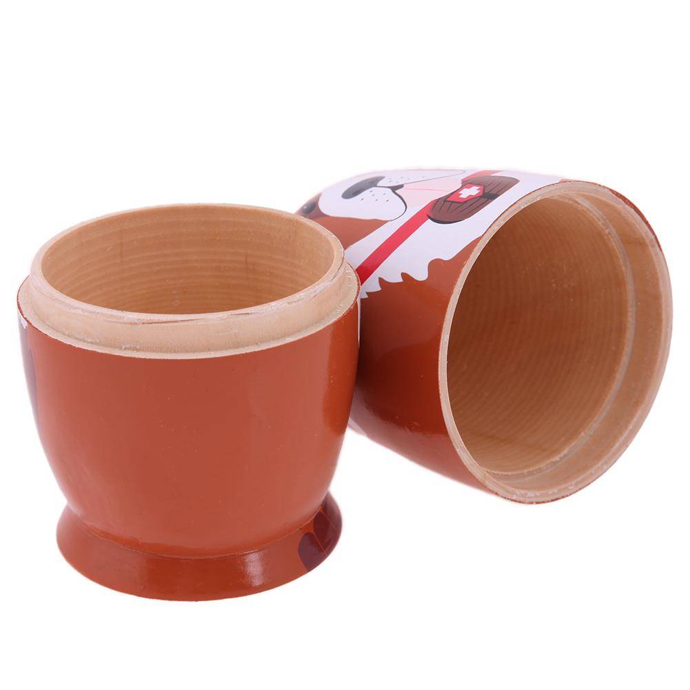 Wooden Dog Stylized Nesting Doll