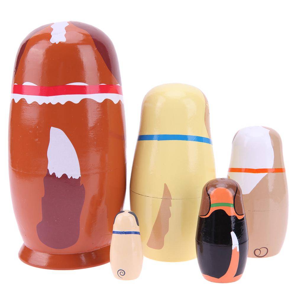 Wooden Dog Stylized Nesting Doll